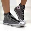 Converse All Star Personalizzate Lurex Argento & Strass “Stardust”