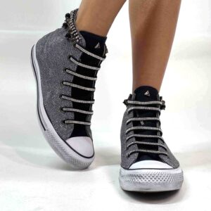Converse All Star Personalizzate Lurex Argento & Strass “Stardust”
