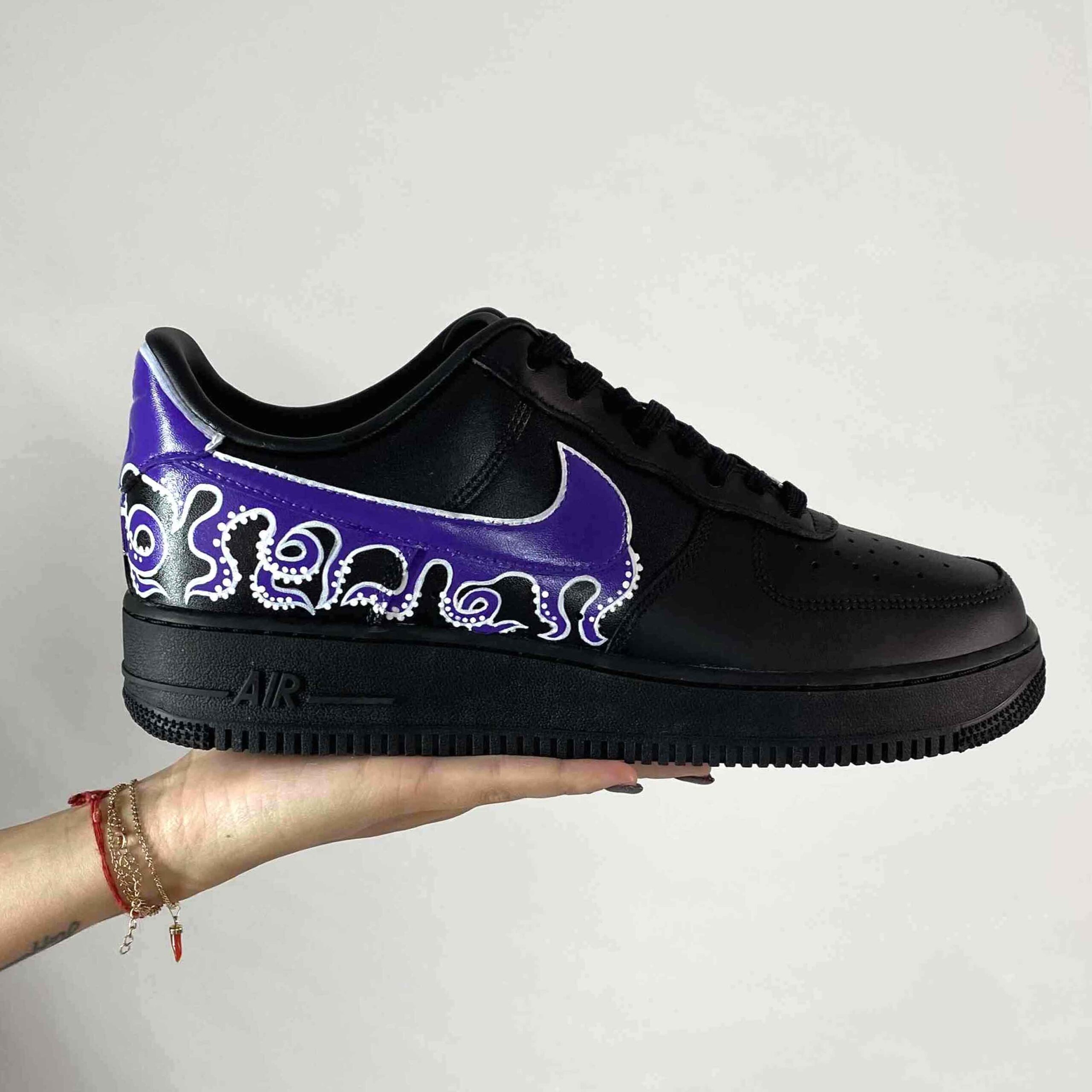 Nike Air Force One Custom Black Octopus