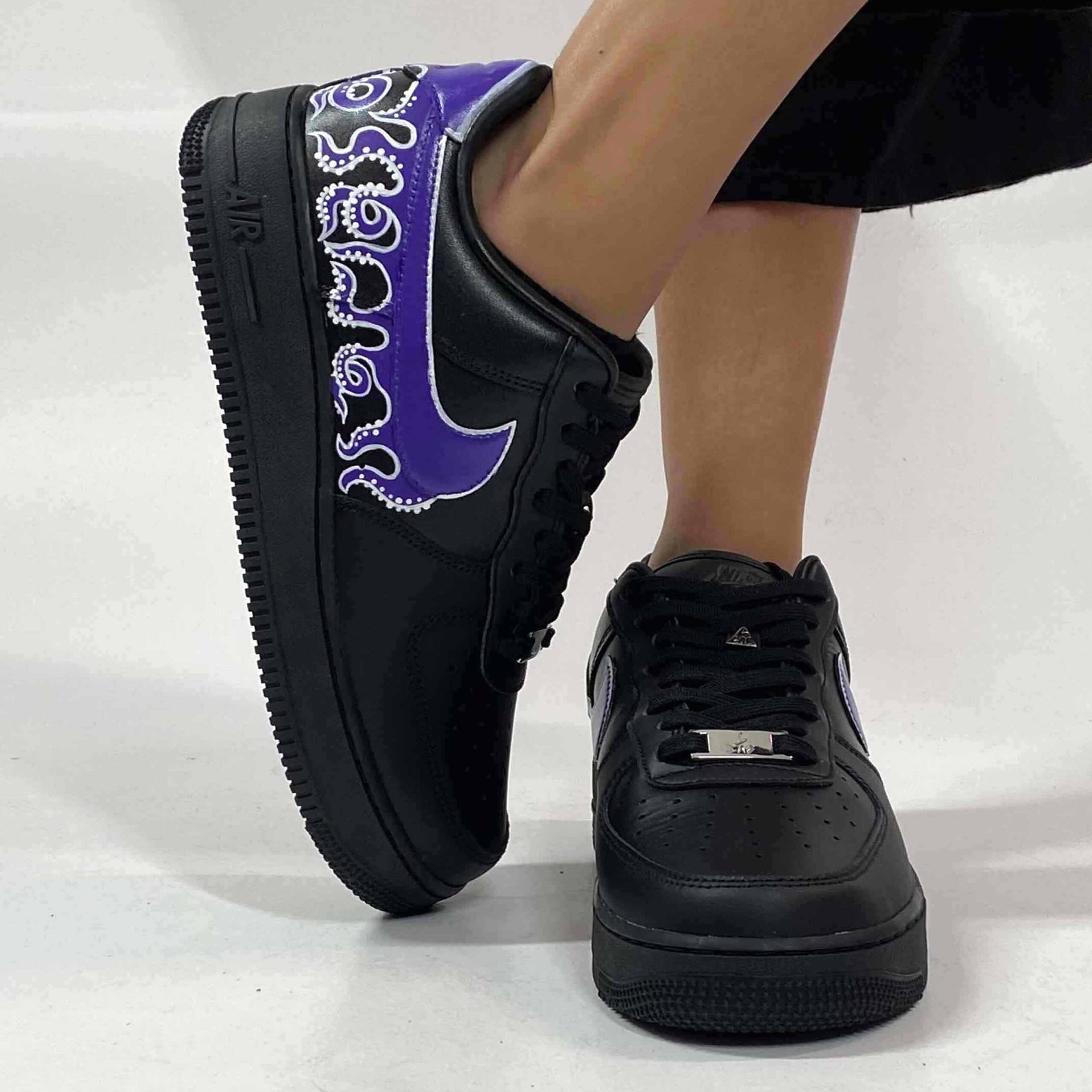 Nike Air Force One Custom Black Octopus