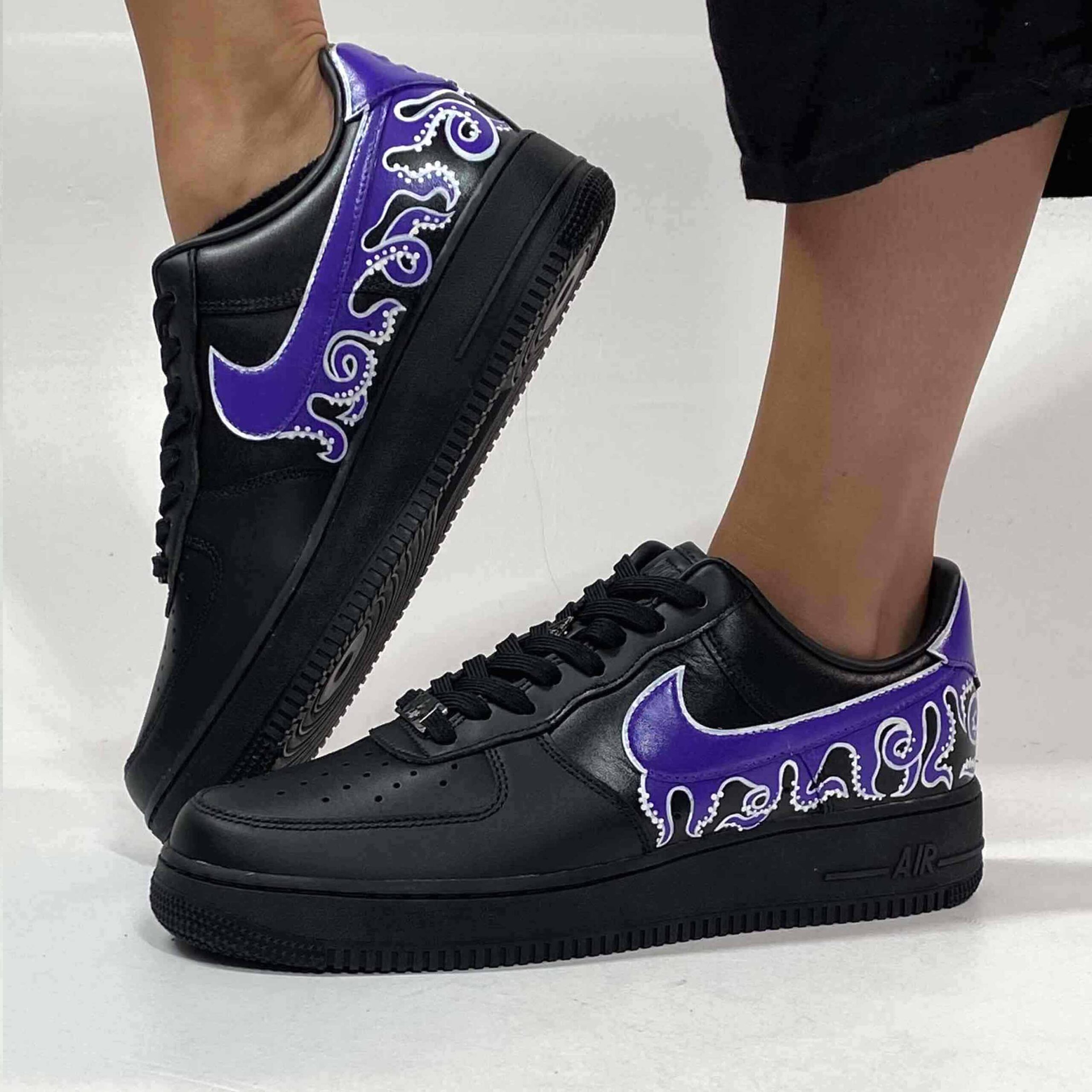 Nike Air Force One Custom Black Octopus
