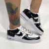 Nike Air Force One Custom Cartoon Dipinte A Mano Total Black