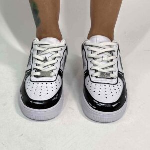 Nike Air Force One Custom Cartoon Dipinte A Mano Total Black