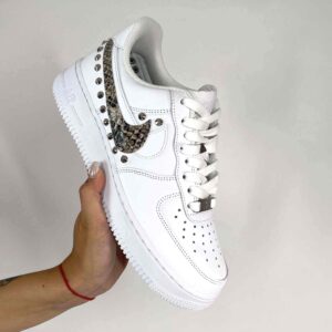 Nike Air Force One Custom Doppio Baffo Squamato e Borchie