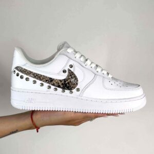 Nike Air Force One Custom Doppio Baffo Squamato e Borchie