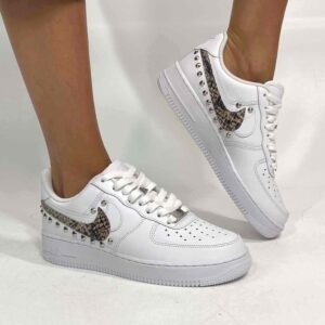 Nike Air Force One Custom Doppio Baffo Squamato e Borchie