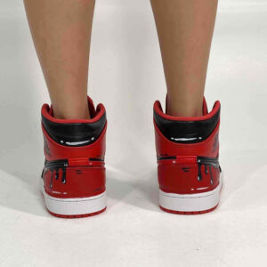 Nike Jordan 1 Custom Cartoon Dipinta A Mano Rosso e Nero – Vol. 2