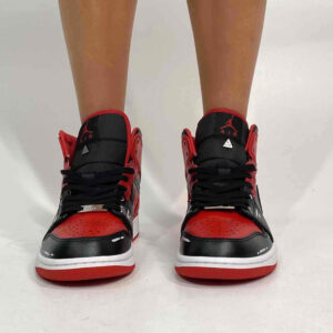 Nike Jordan 1 Custom Cartoon Dipinta A Mano Rosso e Nero – Vol. 2