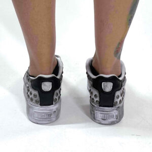 Puma Platform Custom Delavè Borchie, Perle e Sporcatura Nera