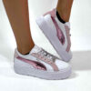 Puma Platform Custom Tessuto Scamosciato e Pelle Lucida Rosa