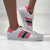 Adidas Superstar Personalizzate Fucsia, Nero e Borchie Nere