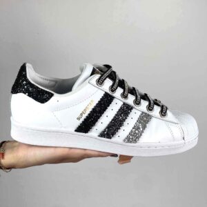 Adidas Superstar Personalizzate Glitter & Lacci Strass – Eclipse Luxury