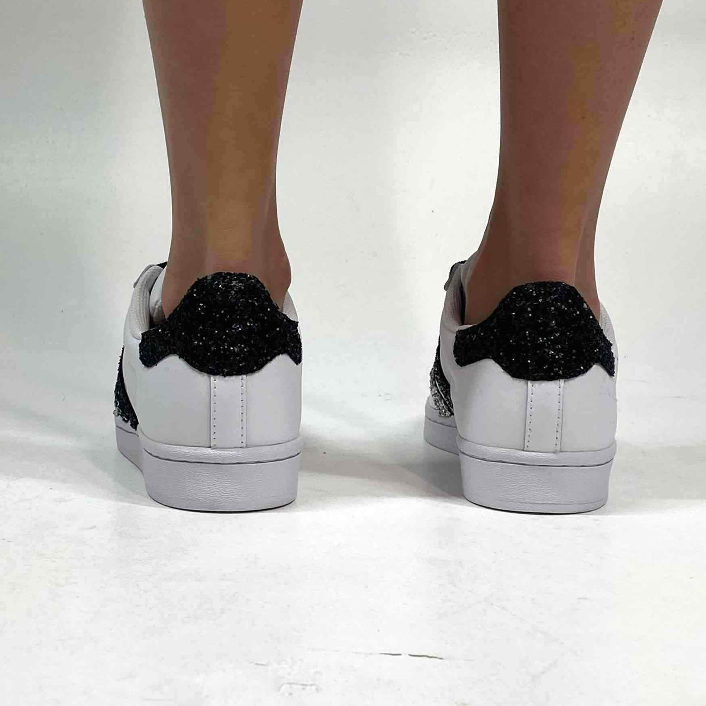Adidas Superstar Personalizzate Glitter & Lacci Strass – Eclipse Luxury
