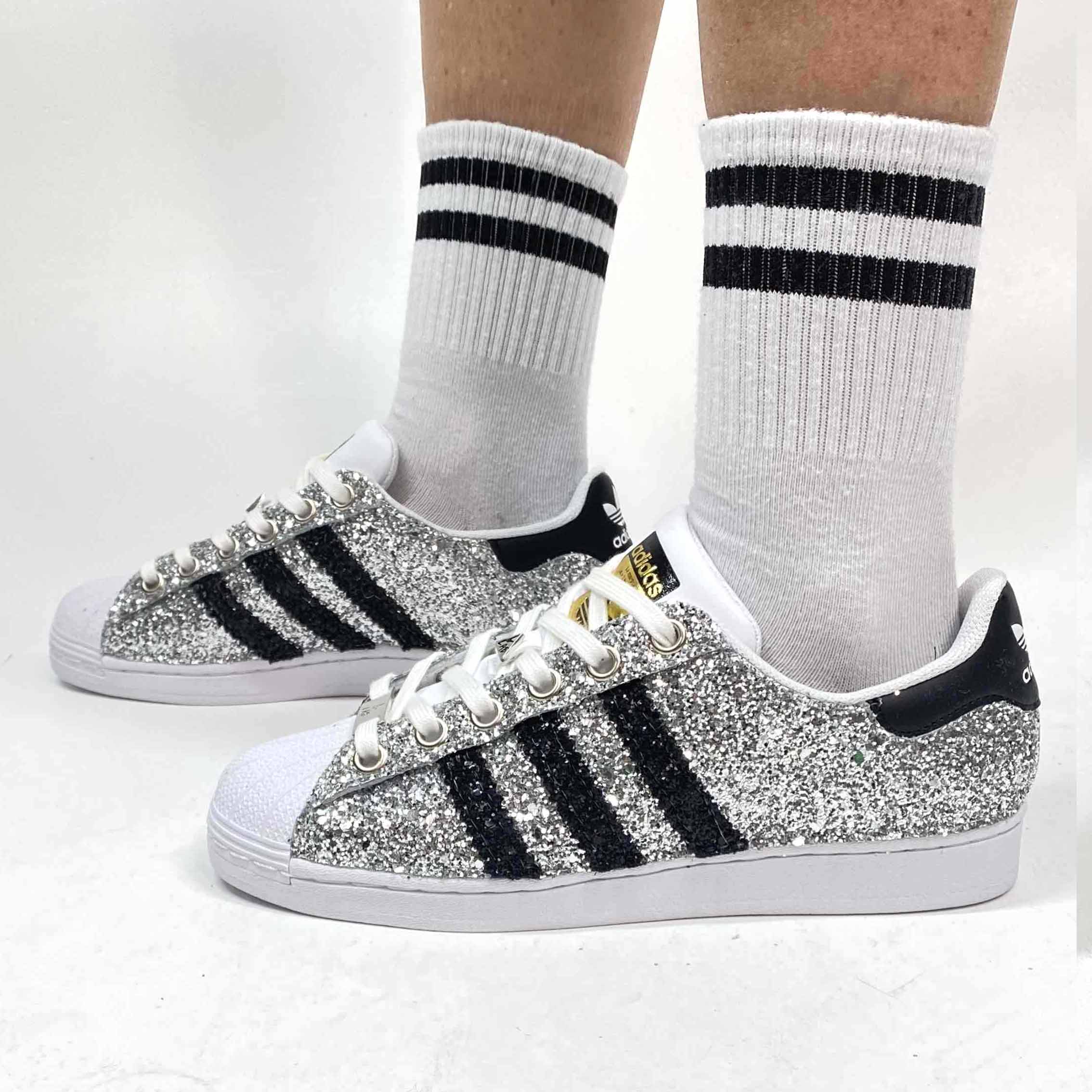 Adidas Superstar Personalizzate Glitter LLab scarpe personalizzate