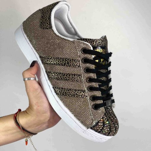 Adidas Superstar Personalizzate Lurex Oro e Lucertola Bronzo Luxury