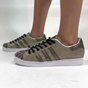 Adidas Superstar Personalizzate Lurex Oro e Lucertola Bronzo Luxury