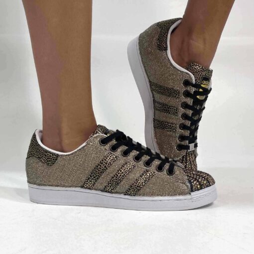 Adidas Superstar Personalizzate Lurex Oro e Lucertola Bronzo Luxury