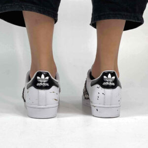 Adidas Superstar Personalizzate Squamato, Borchie, Perle e Sporcatura Oro