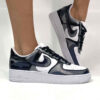 Nike Air Force One Custom Cartoon 2D Dipinte A Mano Nero e Grigio