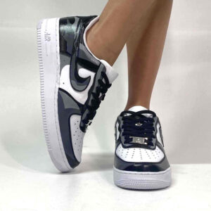 Nike Air Force One Custom Cartoon 2D Dipinte A Mano Nero e Grigio