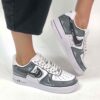 Nike Air Force One Custom Cartoon Dipinte A Mano Nero e Grigio
