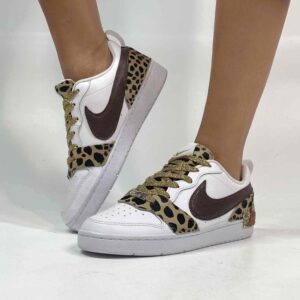 Nike Court Vision Low Custom Leo e Swoosh Cioccolato