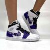 Nike Jordan 1 Custom Bandana Viola e Inserti Pelle Viola e Nero