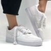 Nike Air Force 1 Custom Rope Lacci Corda Bianchi e Total Glitter Bianco