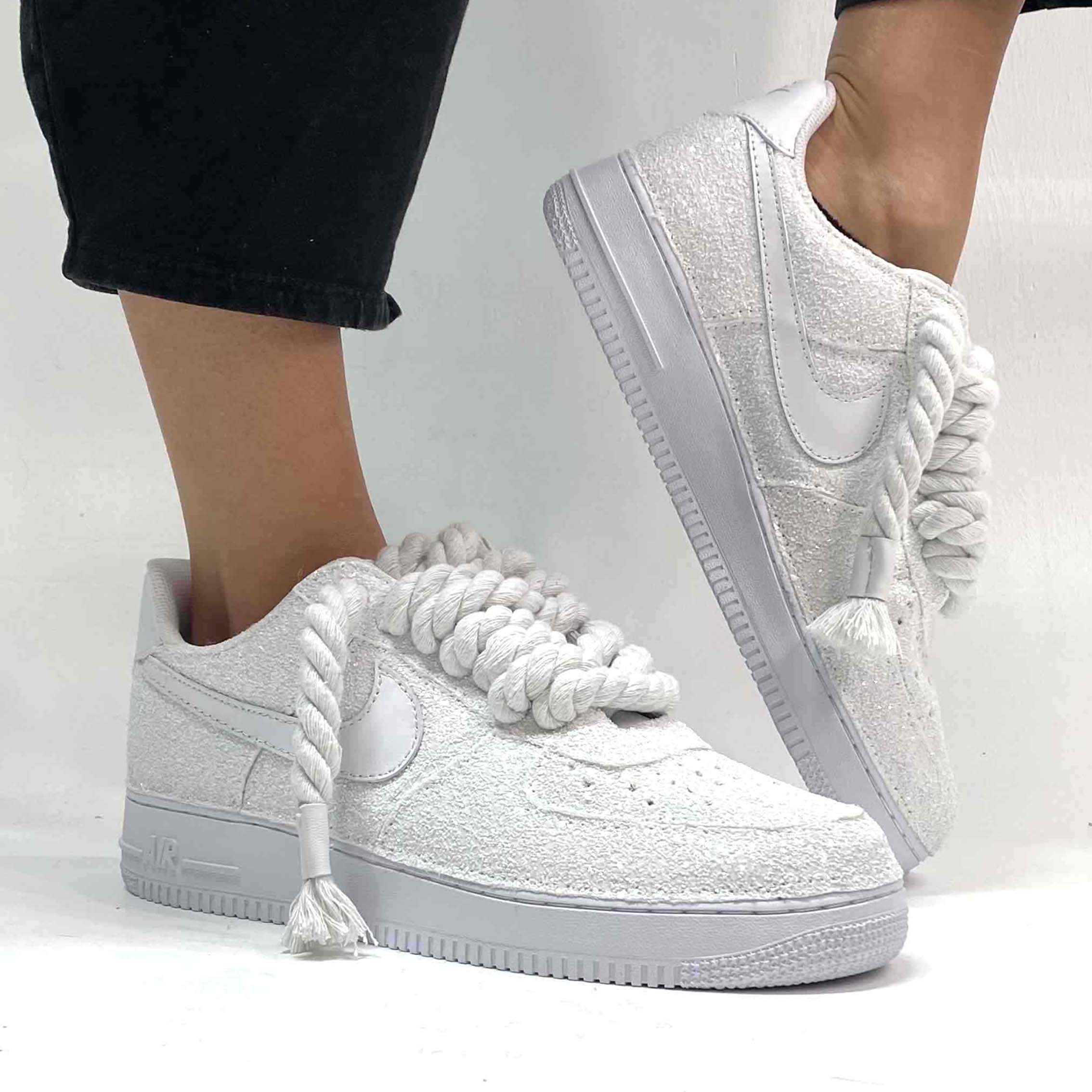 Nike Air Force 1 Custom Rope Glitter White