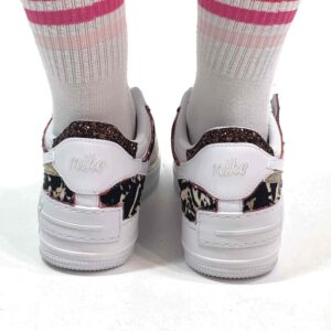 Nike Air Force 1 Shadow Custom Trama Leo, Glitter e Carta Cioccolatino Oro