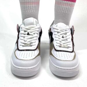 Nike Air Force 1 Shadow Custom Trama Leo, Glitter e Carta Cioccolatino Oro