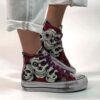 Converse All Star Personalizzate Platform 3 Teschi Messicani