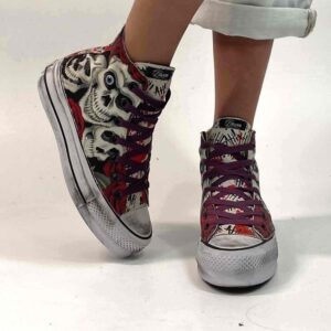 Converse All Star Custom Tre Teschi LLab scarpe personalizzate
