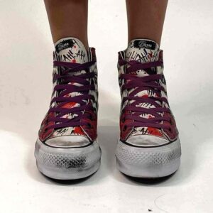 Converse All Star Personalizzate Platform 3 Teschi Messicani