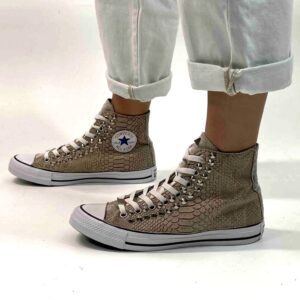 Converse All Star Personalizzate Squamato, Borchie e Occhielli Argento