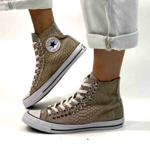 Converse All Star Personalizzate Squamato, Borchie e Occhielli Argento