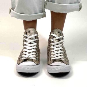 Converse All Star Personalizzate Squamato, Borchie e Occhielli Argento
