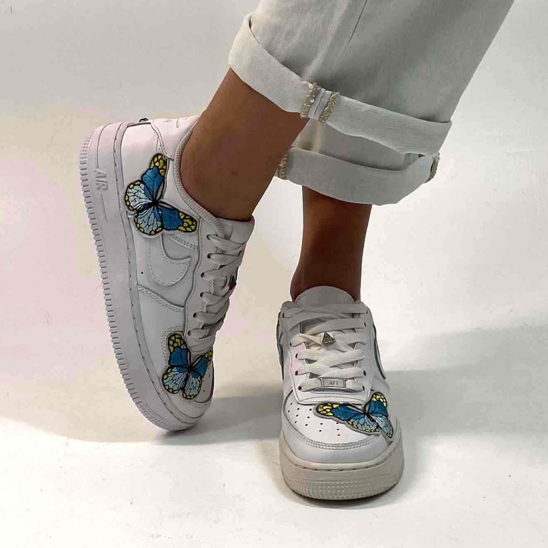 Nike Air Force One Custom Farfalle Cucite A Mano