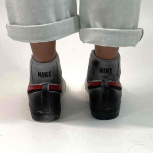 Nike Blazer Customized Vernice Nera e Doppio Baffo Rosso