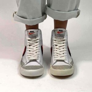 Nike Blazer Customized Vernice Nera e Doppio Baffo Rosso