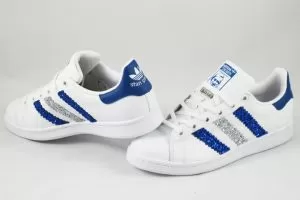 Adidas Stan Smith Personalizzate Glitter Blu & Argento