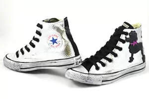 Converse All Star Personalizzate Barboncino Argento
