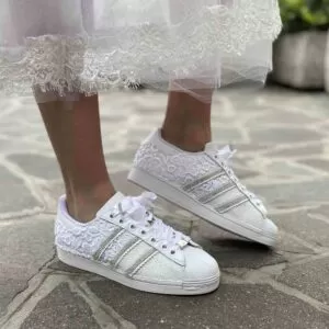 Adidas Superstar Glitter e Argento LLAB Custom Sneakers