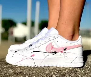 Nike Air Force One Custom Glitter Dirty Rosa