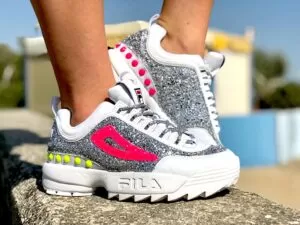 Fila Personalizzate Disruptor Argento Fluo LLab scarpe personalizzate