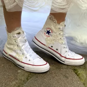 Converse Personalizzate Matrimonio Pizzo, Paillettes & Raso