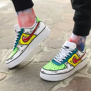 Nike Air Force One Custom Cartoon Dipinte A Mano Mojito