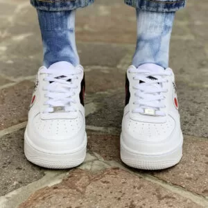 Nike Air Force One Custom Dipinte A Mano Onda Japan Nera