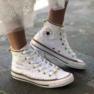 Converse bianche sposa discount