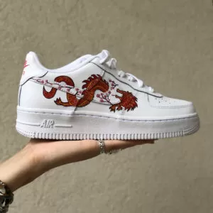 Nike Air Force One Custom Dipinte A Mano Red Dragon